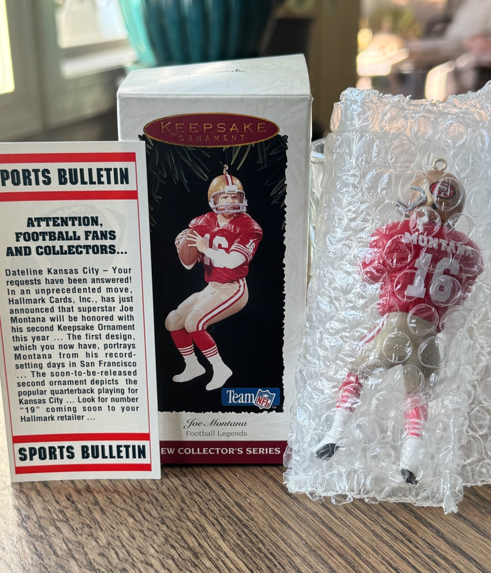 Vintage Hallmark Ornament San Francisco 49ers Quarterback Joe Montana 1995